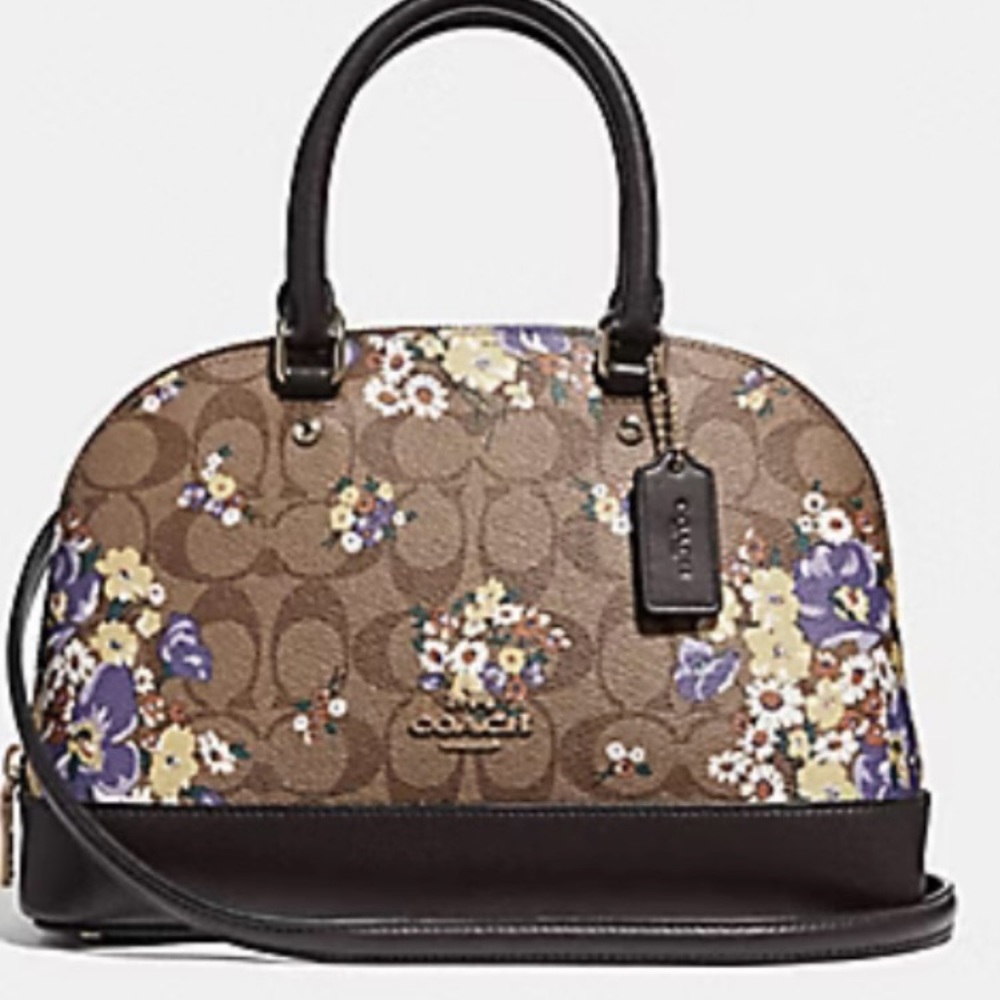 Coach F31968 Sierra Purple & Brown Patent Leather Satchel